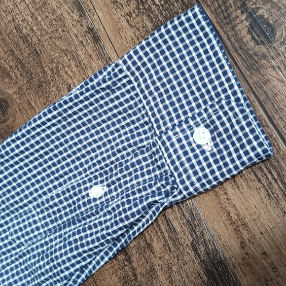 Vineyard Vines On The Go Performance Long Sleeve Seersucker Plaid Blue Size Med - Picture 3 of 6